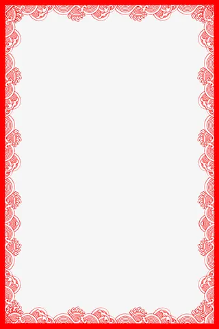 红色年春节边框免抠