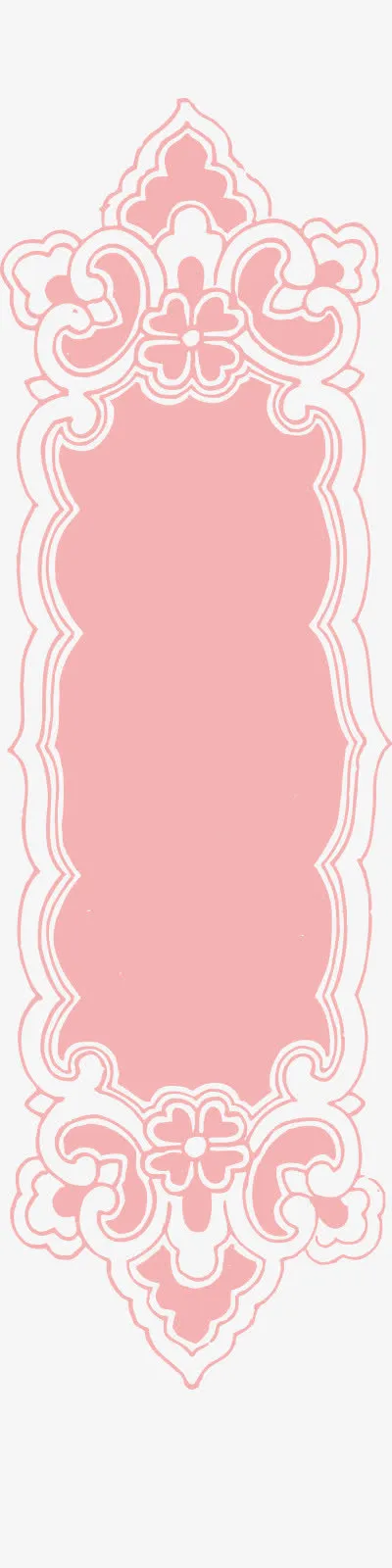 粉色花纹边方框免抠