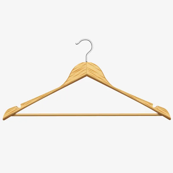 矢量木质衣架免抠