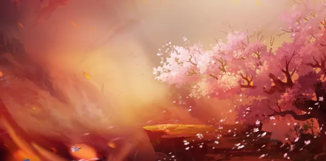 唯美桃花游戏原画背景免抠 唯美桃花游戏原画背景免抠