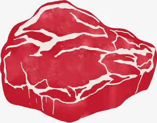 卡通屠宰的牛肉免抠