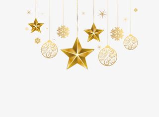 免抠金色星星彩球免抠