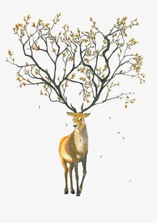 文艺小鹿免抠