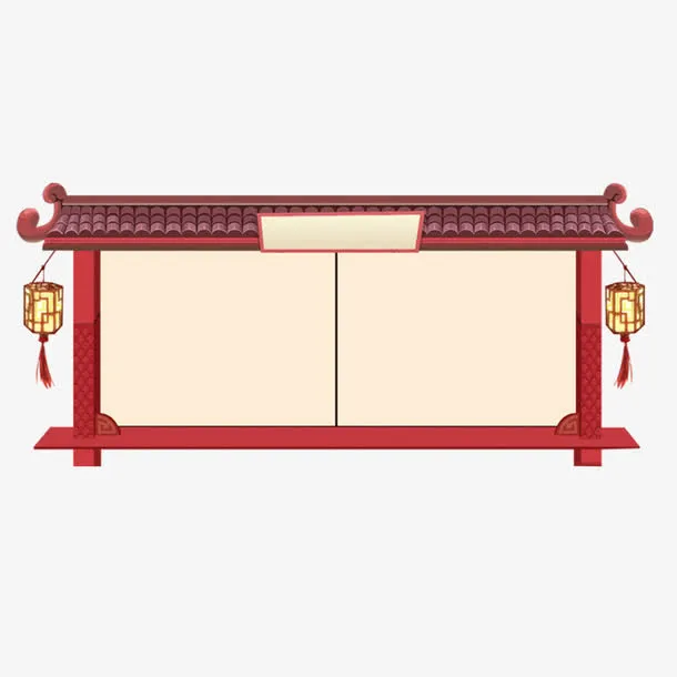 中国传统朱门灯笼免抠