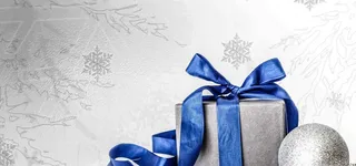 蓝色礼带的礼盒背景高清