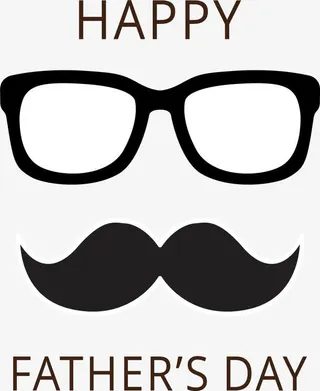 胡子眼镜父亲节海报免抠