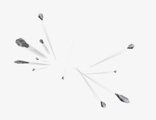 迸发的黑色石块效果免抠