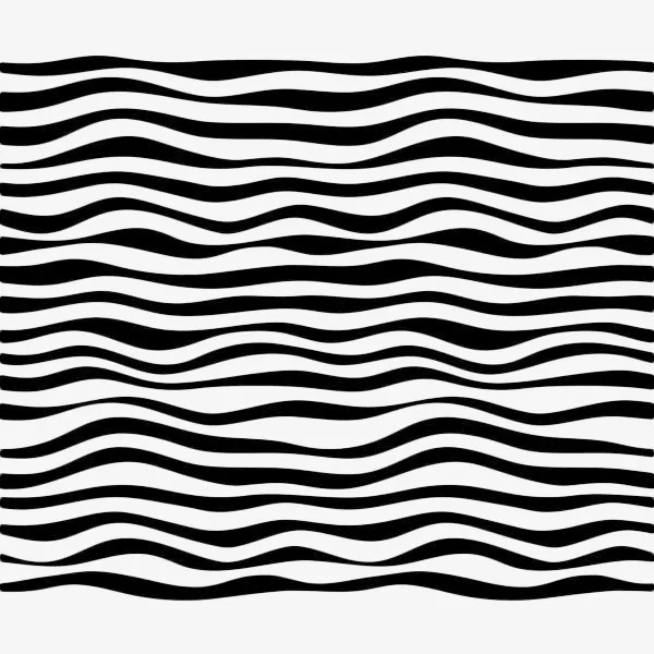 手绘黑色波浪曲线免抠