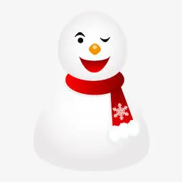 眨眼雪人卡通图标免抠