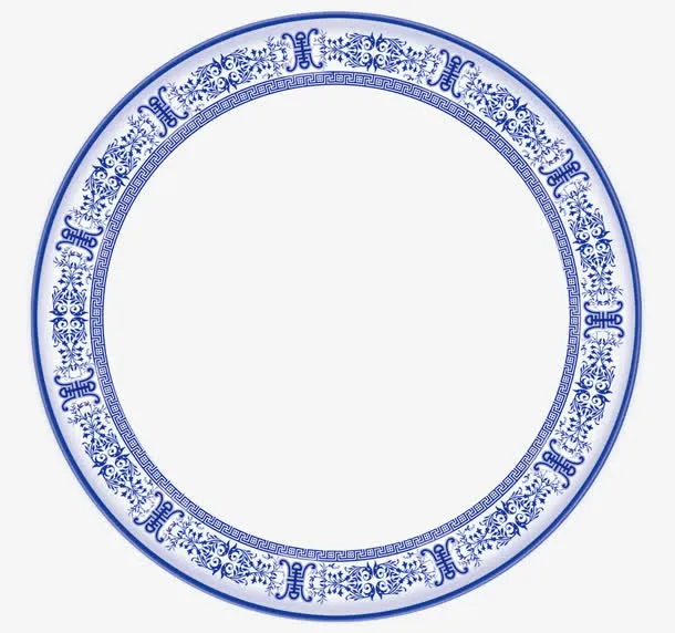 青花瓷纹免抠