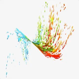 蓝橙色喷彩免抠