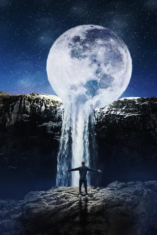 月光下的小朋友高清