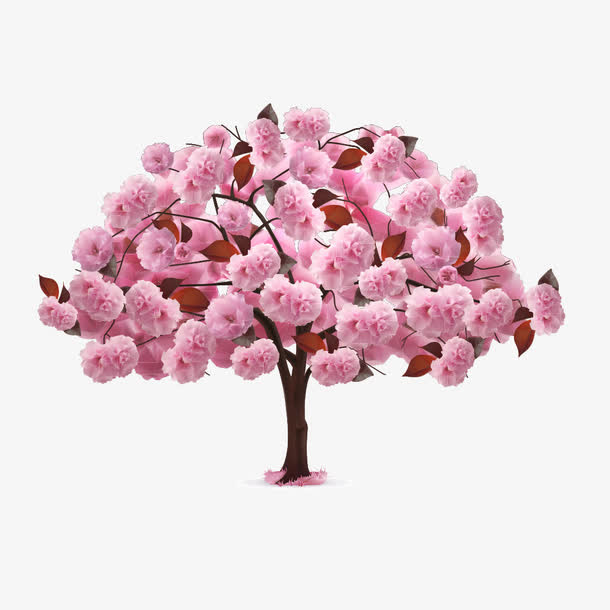 粉色花树免抠