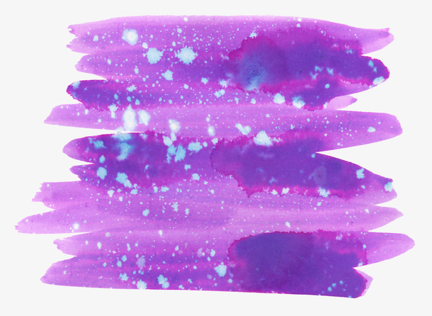 水彩紫色渐变不规则喷溅免抠