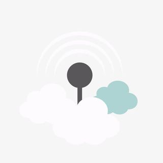 装饰卡通扁平化科技云同步png免抠