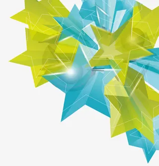 五颜六色的立体星星免抠