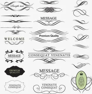 矢量线条感边框纹理免抠