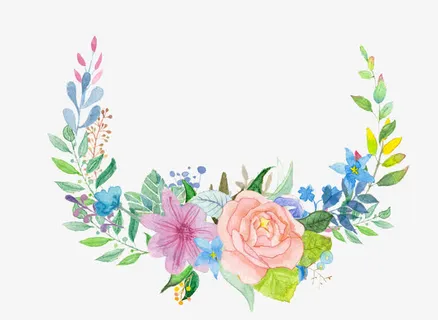 小清新手绘花环边框免抠系列免抠
