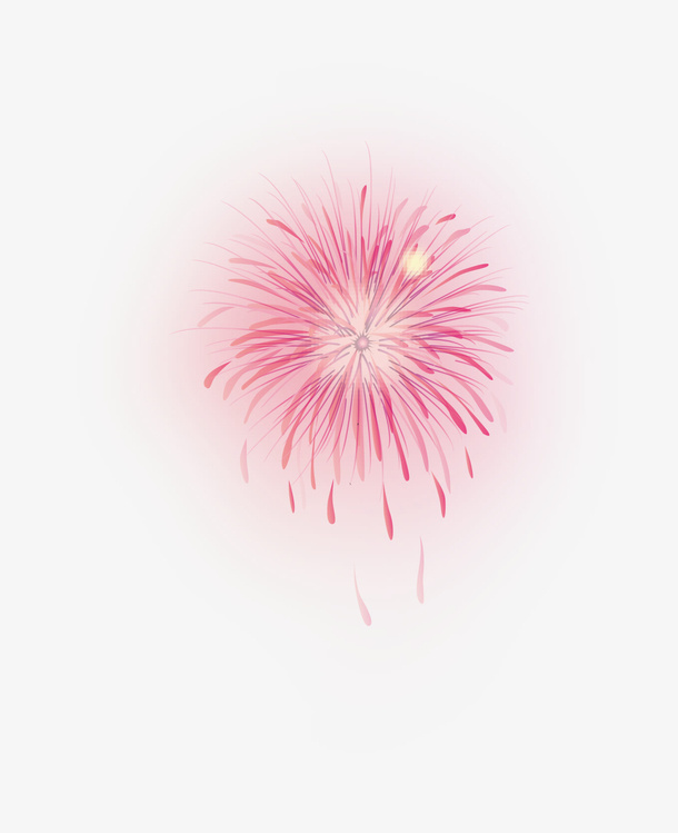 新年梦幻红色烟花免抠