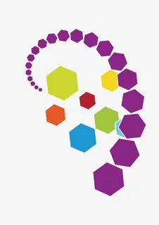 矢量彩色六边形边框免抠