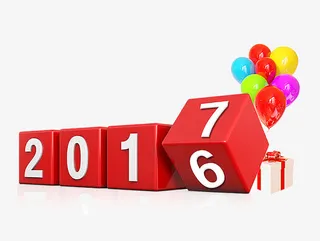 红色跨年元素免抠