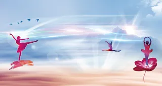 炫彩绚丽舞者剪影舞蹈招生海报背景素材高清