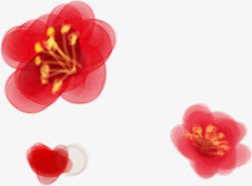 手绘红色梅花海报美食免抠