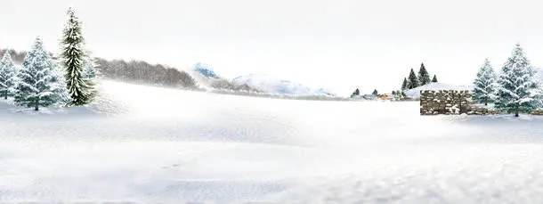 雪地海报装饰免抠