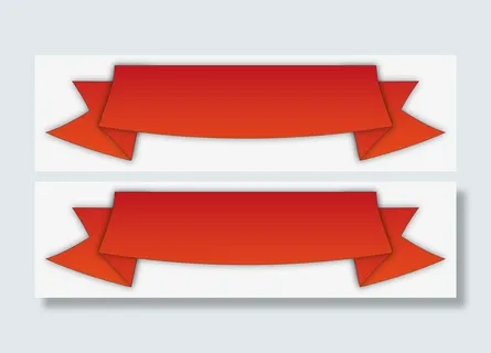 红色标题丝带图免抠