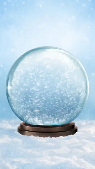 水晶球与雪花免抠