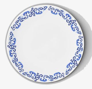 青花瓷花边盘子免抠