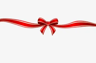 红色金边蝴蝶结丝带免抠