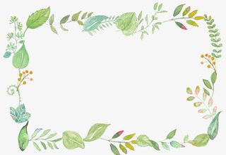 小清新水彩花环边框免抠系列免抠