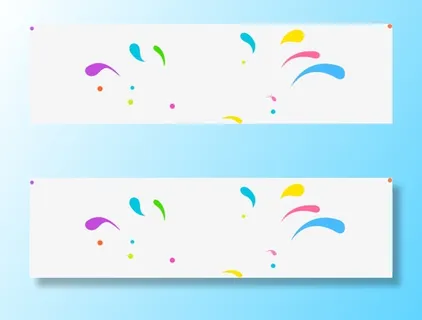 彩色卡通丝带创意免抠