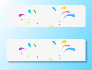 彩色卡通丝带创意免抠