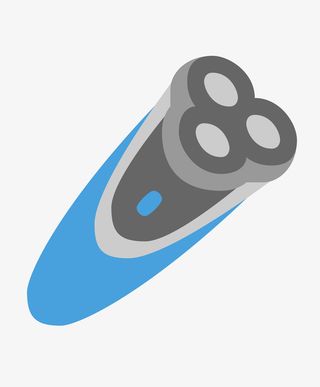 蓝色手绘的刮胡刀免抠