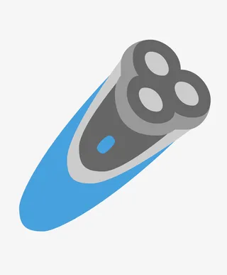 蓝色手绘的刮胡刀免抠