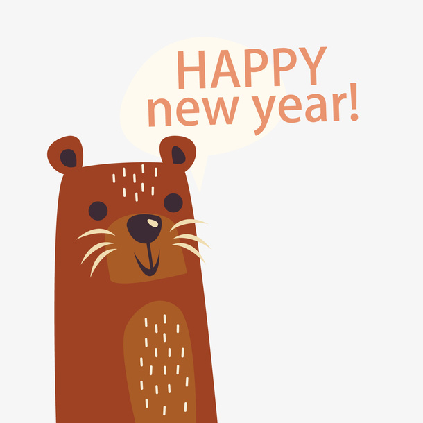 卡通新年小熊矢量图免抠