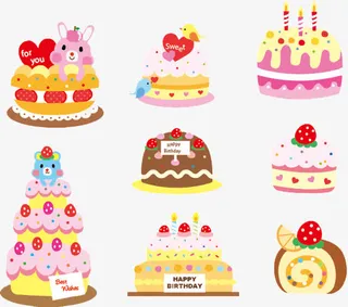 草莓卡通蛋糕图片素材免抠
