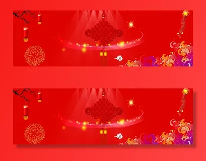 中国结喜庆新年电商海报背景高清