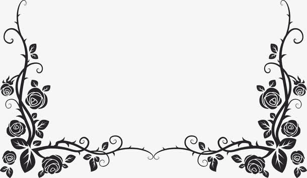 玫瑰花边花纹底纹免抠