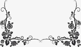 玫瑰花边花纹底纹免抠