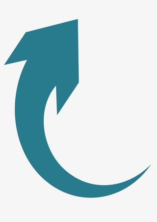 蓝色弯曲向上的箭头免抠