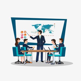 会议室开会人物矢量图免抠