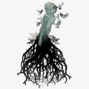 创意灰色女孩免抠