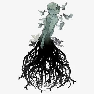 创意灰色女孩免抠