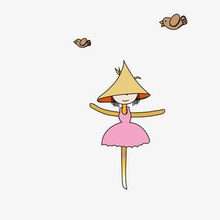 卡通女孩稻草人免抠