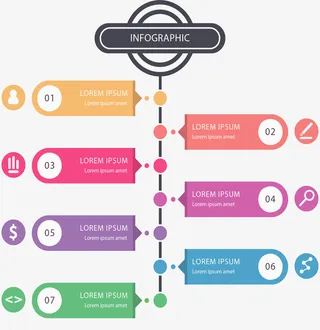 彩色数字序列步骤图免抠