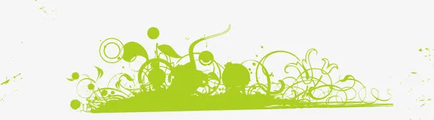 绿色线条花纹免抠