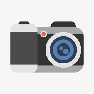 灰色扁平化相机免抠